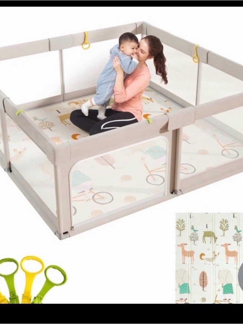 Kids playpen with mat